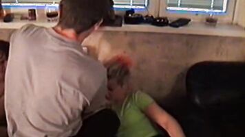 Cock sucked in a cruel family porn movie as a milf gets brutally raped and forced into an anal sex.