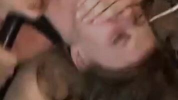 Young man forced to watch his wife being violated in a forced family porn movie.