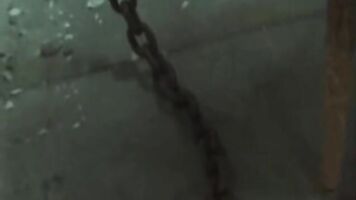 A rough guy fucking hard a girl while holding her tight against his dick.
