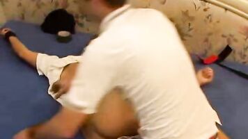 Two horny brothers caught on film in a captivating blowjob session.