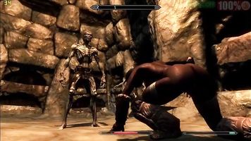 Skyrim Female Warrior Attacked in the Dungeon
